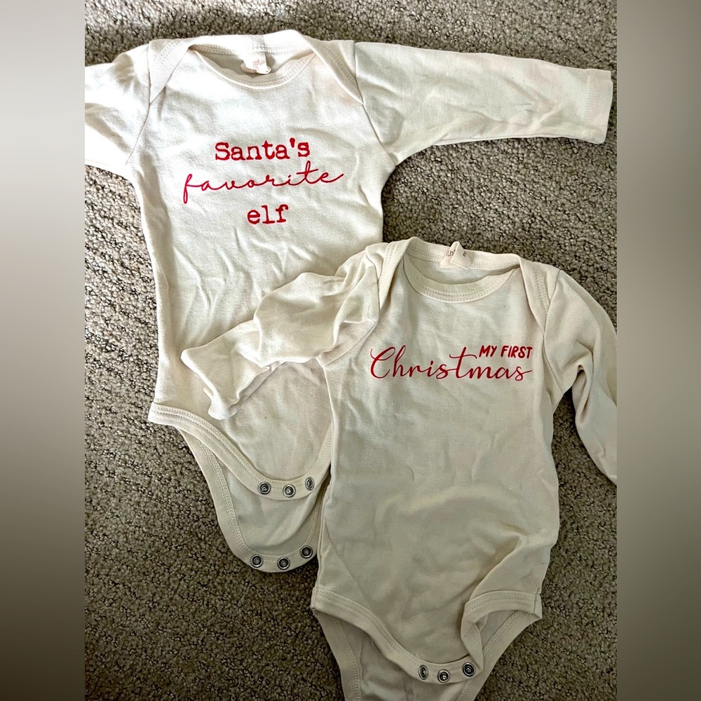 Tenth and Pine Christmas Onesie.